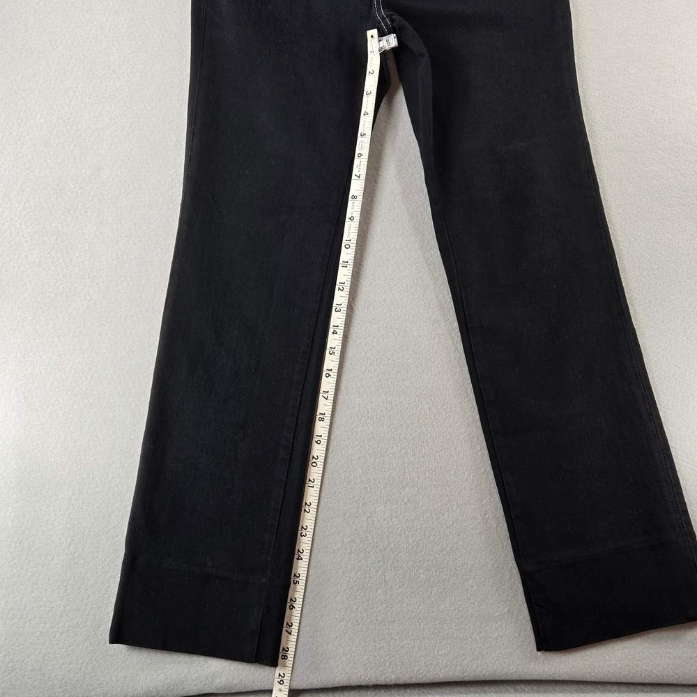 Johnny Was Sasson Straight Leg Jeans Black White Contrast Stitch High Rise 26 - Picture 8 of 13